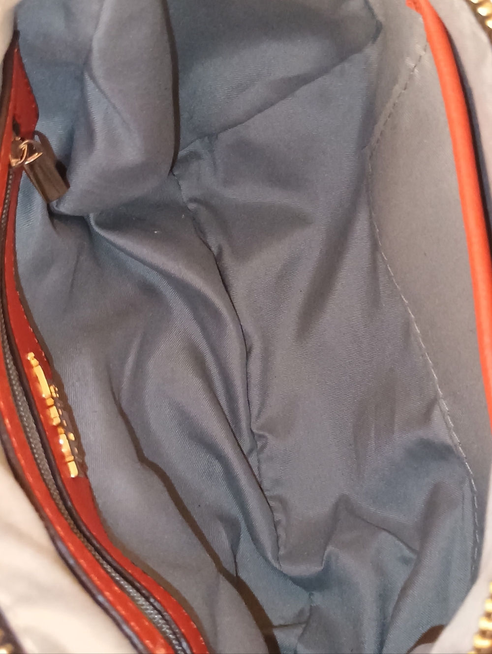 Poverty Flats Y2K Style Color Block White & Brown Mini Crossbody Bag - Picture 3 of 7